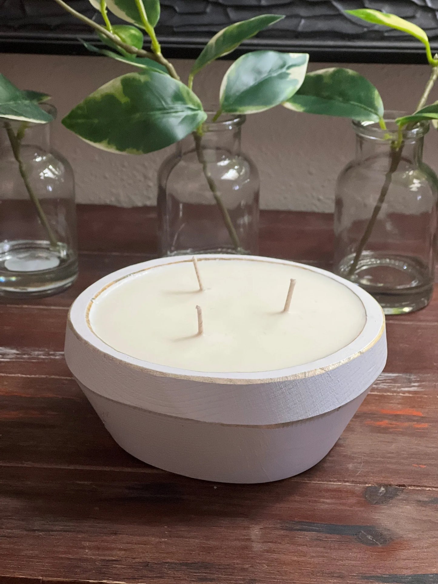 Sophie Kate 3 Wick Round Farmhouse Candle Bowl